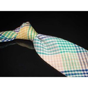 Brooks Brothers Cotton/Silk Blend Tie White Multicolor Mens Designer Necktie